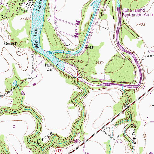 Topographic Map of Cottonwood Creek, TX