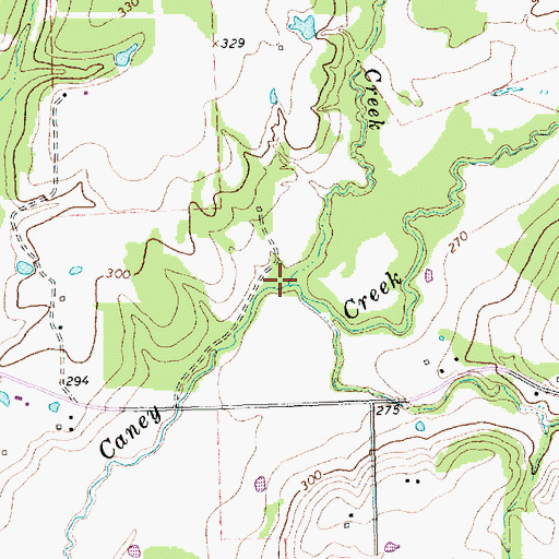 Topographic Map of Cottonwood Creek, TX