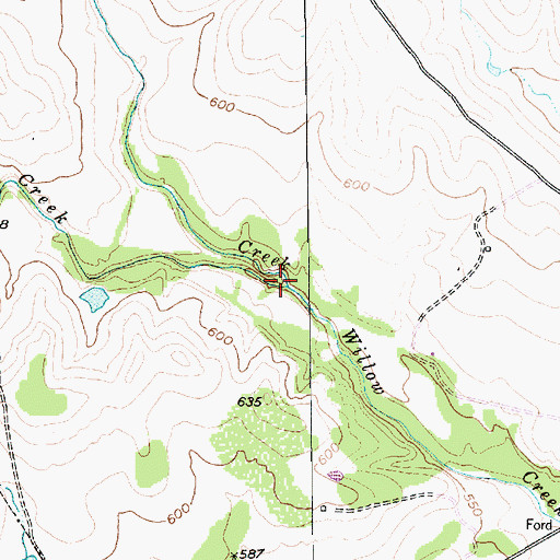Topographic Map of Cottonwood Creek, TX