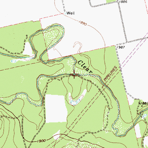 Topographic Map of Cottonwood Creek, TX