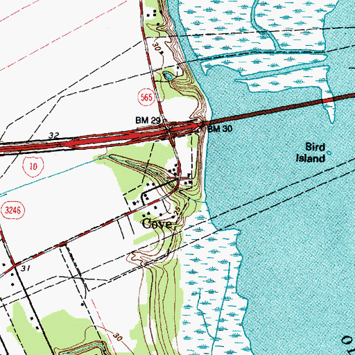 Topographic Map of Cove, TX