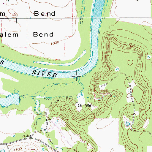 Topographic Map of Cove Creek, TX