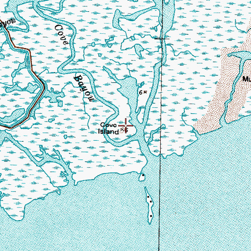 Topographic Map of Cove Island, TX
