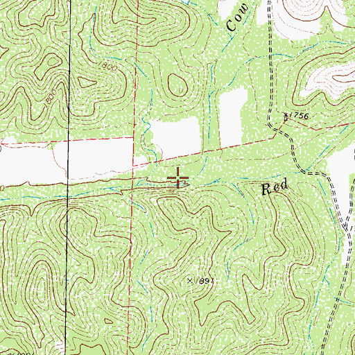 Topographic Map of Cow Creek, TX