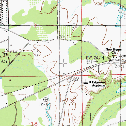 Topographic Map of Sunny Hill School (historical), AL