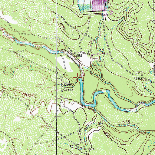 Topographic Map of Cow Creek, TX