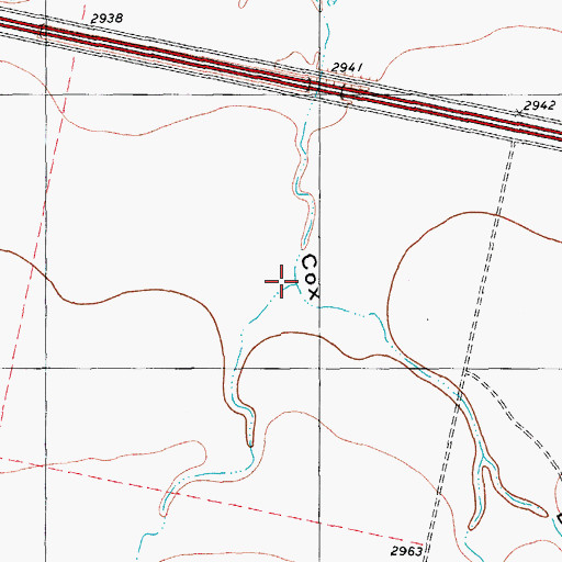 Topographic Map of Cox Draw, TX