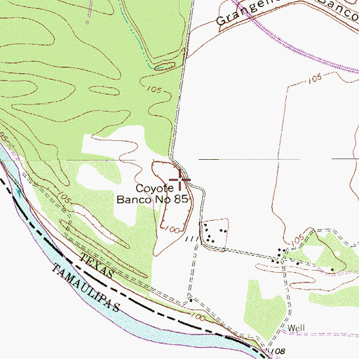 Topographic Map of Coyote Banco Number 85, TX
