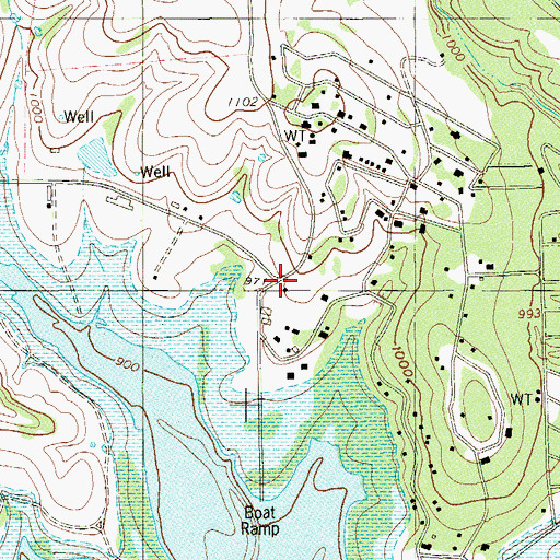 Topographic Map of Cranes Mill, TX