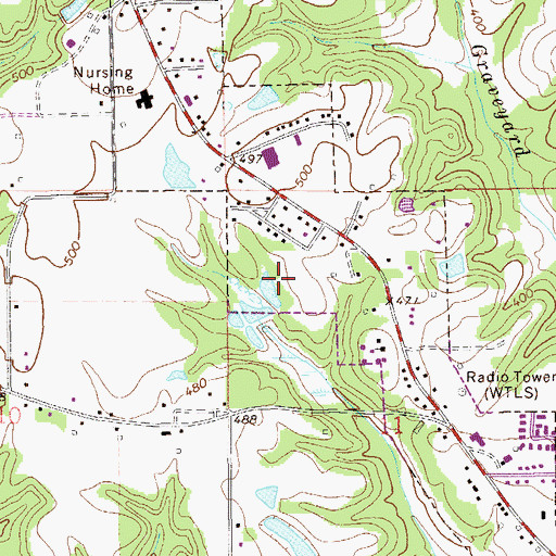 Topographic Map of Tallassee Church, AL