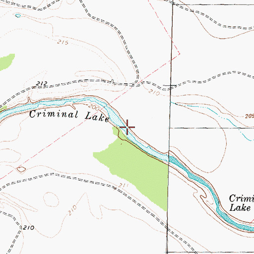 Topographic Map of Criminal Lake, TX