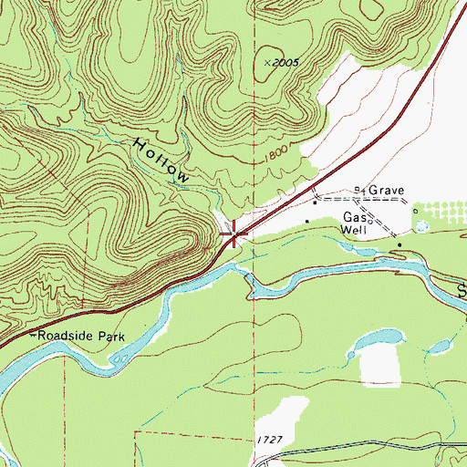 Topographic Map of Crisp Hollow, TX