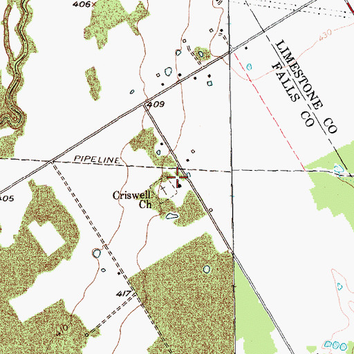 Topographic Map of Criswell Church, TX