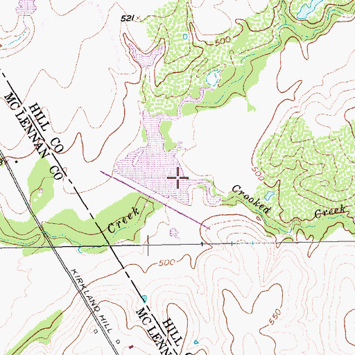 Topographic Map of Crooked Creek, TX