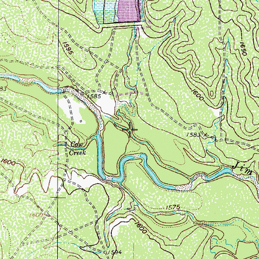 Topographic Map of Crooked Creek, TX