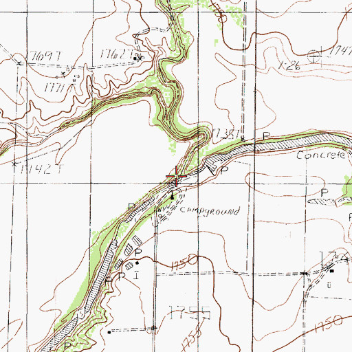 Topographic Map of Crows Nest Creek, TX