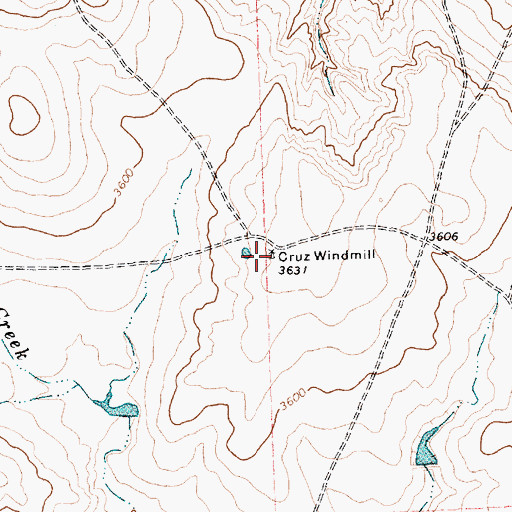 Topographic Map of Cruz Windmill, TX