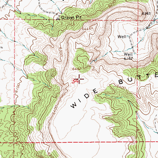 Topographic Map of Wide Butte, AZ