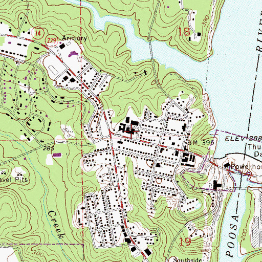 Topographic Map of Tallassee High School, AL