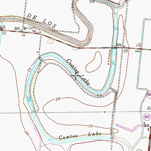 Topographic Map of Cuates Lake, TX