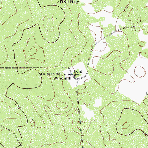 Topographic Map of Cuatro de Julio Windmill, TX