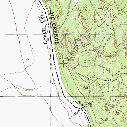 Topographic Map of Cuervo Creek, TX