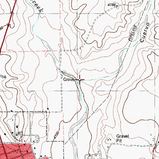 Topographic Map of Cuervo Draw, TX