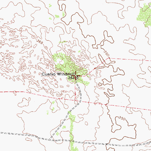 Topographic Map of Cuervo Windmill, TX