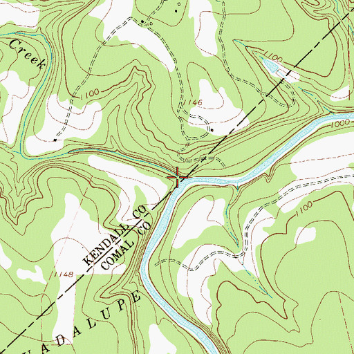 Topographic Map of Curry Creek, TX