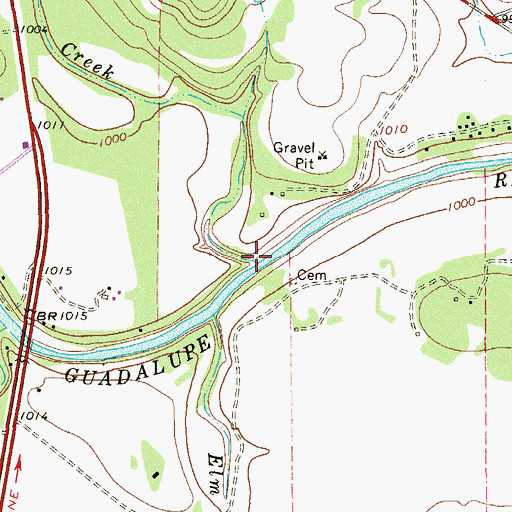 Topographic Map of Cypress Creek, TX