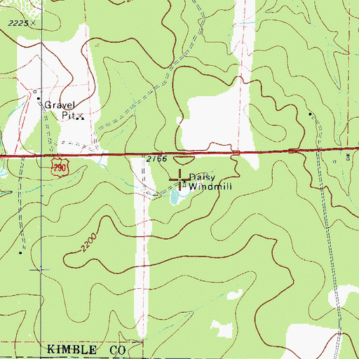 Topographic Map of Daisy Windmill, TX
