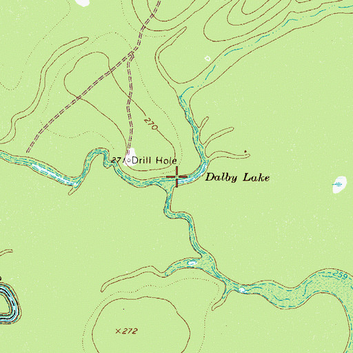 Topographic Map of Dalby Lake, TX