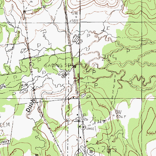 Topographic Map of Daniels Ditch, TX