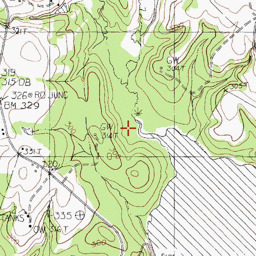 Topographic Map of Davis Branch, TX