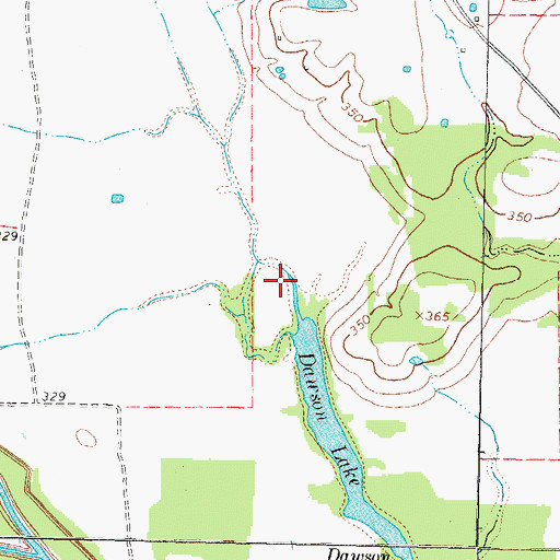 Topographic Map of Dawson Lake, TX