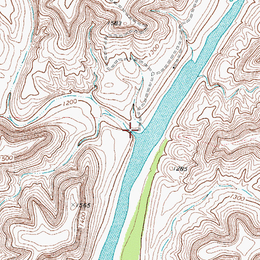 Topographic Map of Dead Mans Creek, TX