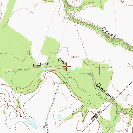Topographic Map of Deadman Creek, TX
