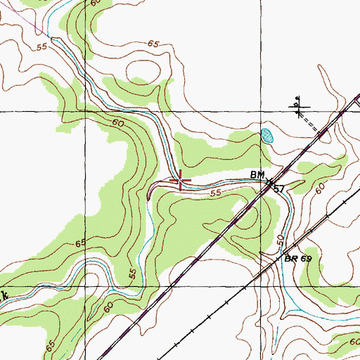 Topographic Map of Deer Creek, TX