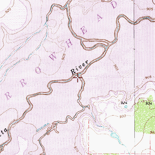 Topographic Map of Deer Creek, TX