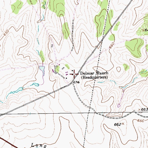 Topographic Map of Delmar Ranch, TX