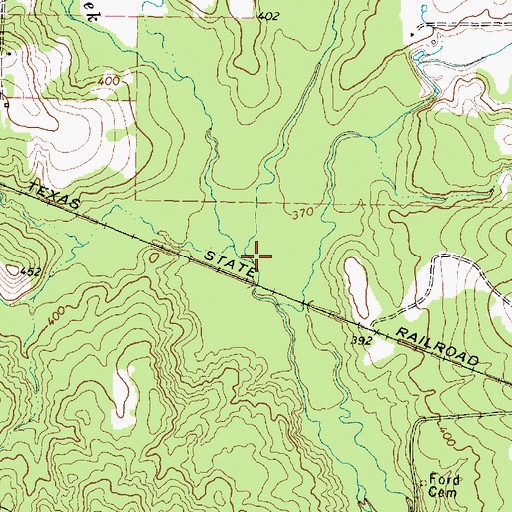 Topographic Map of Dement Creek, TX