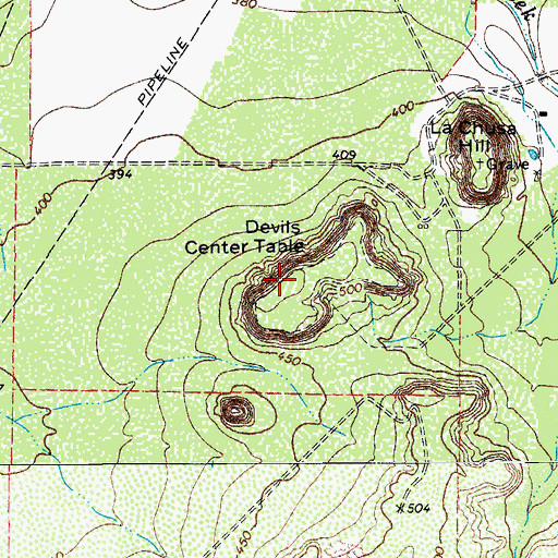 Topographic Map of Devils Center Table, TX
