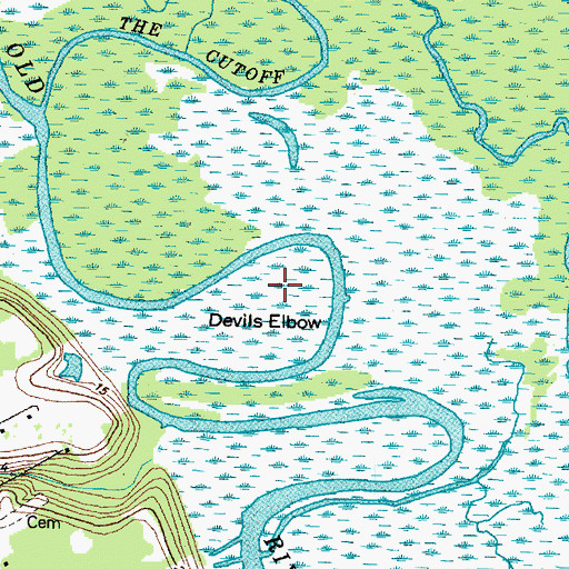 Topographic Map of Devils Elbow, TX