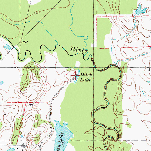 Topographic Map of Ditch Lake, TX