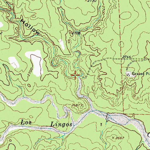 Topographic Map of Dobbs Hollow, TX