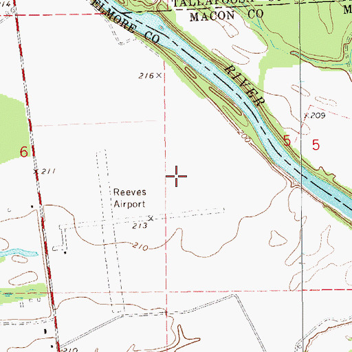Topographic Map of Tuckabatchie Monument, AL