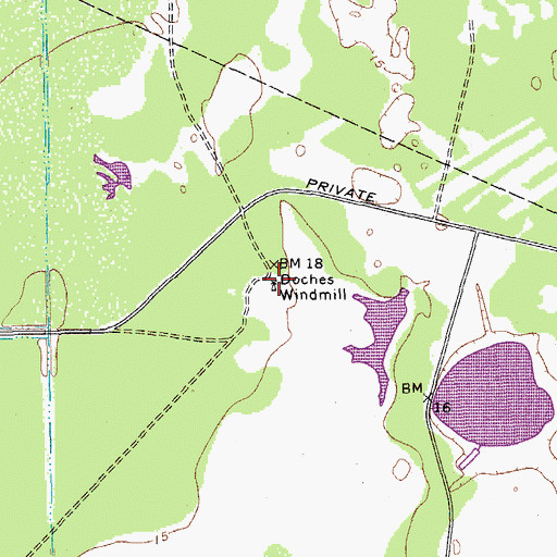 Topographic Map of Doches Windmill, TX