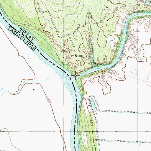 Topographic Map of Dolores Creek, TX