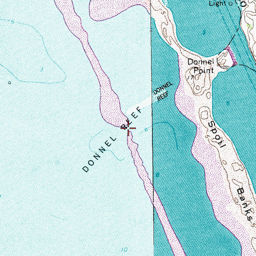 Topographic Map of Donnel Reef, TX