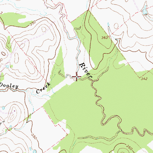 Topographic Map of Dooley Creek, TX
